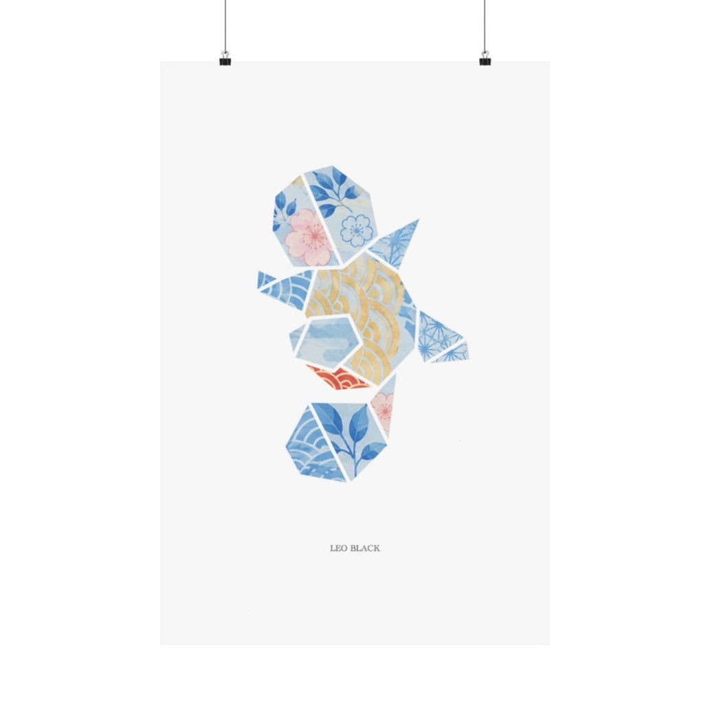 Limited Edition Japanese Origami Squirtle Art Print