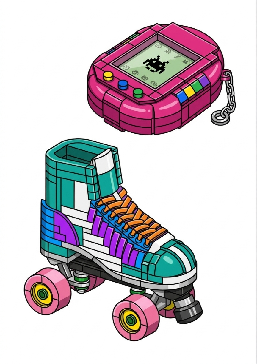 Retro In Blocks Colouring Book (Digital PDF Download) – Printable