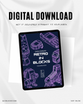 Retro In Blocks Colouring Book (Digital PDF Download) – Printable