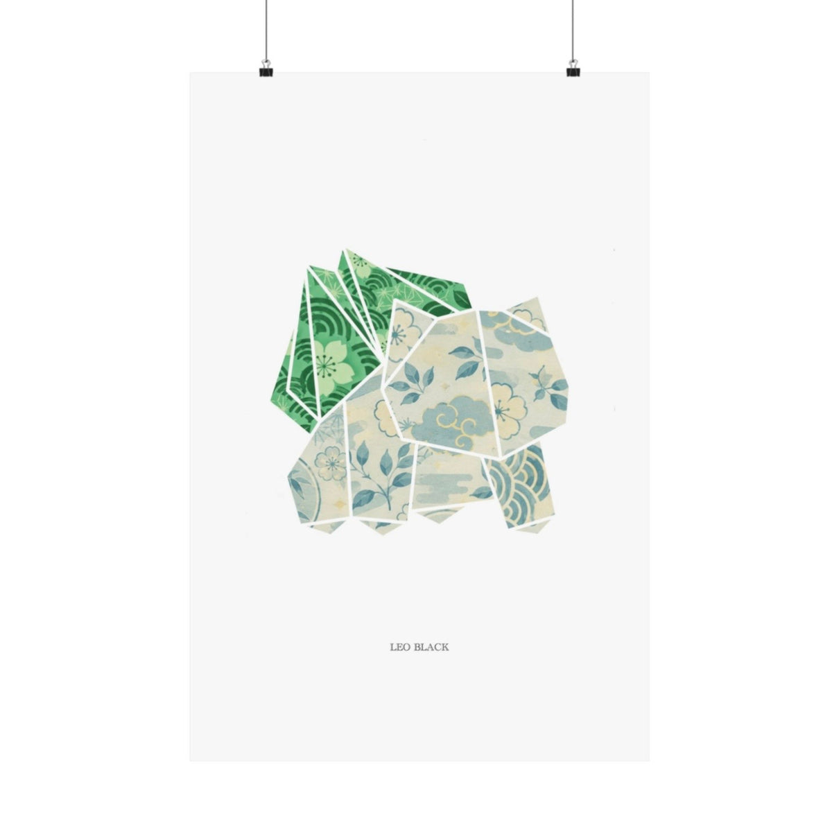 Limited Edition Japanese Origami Bulbasaur Art Print