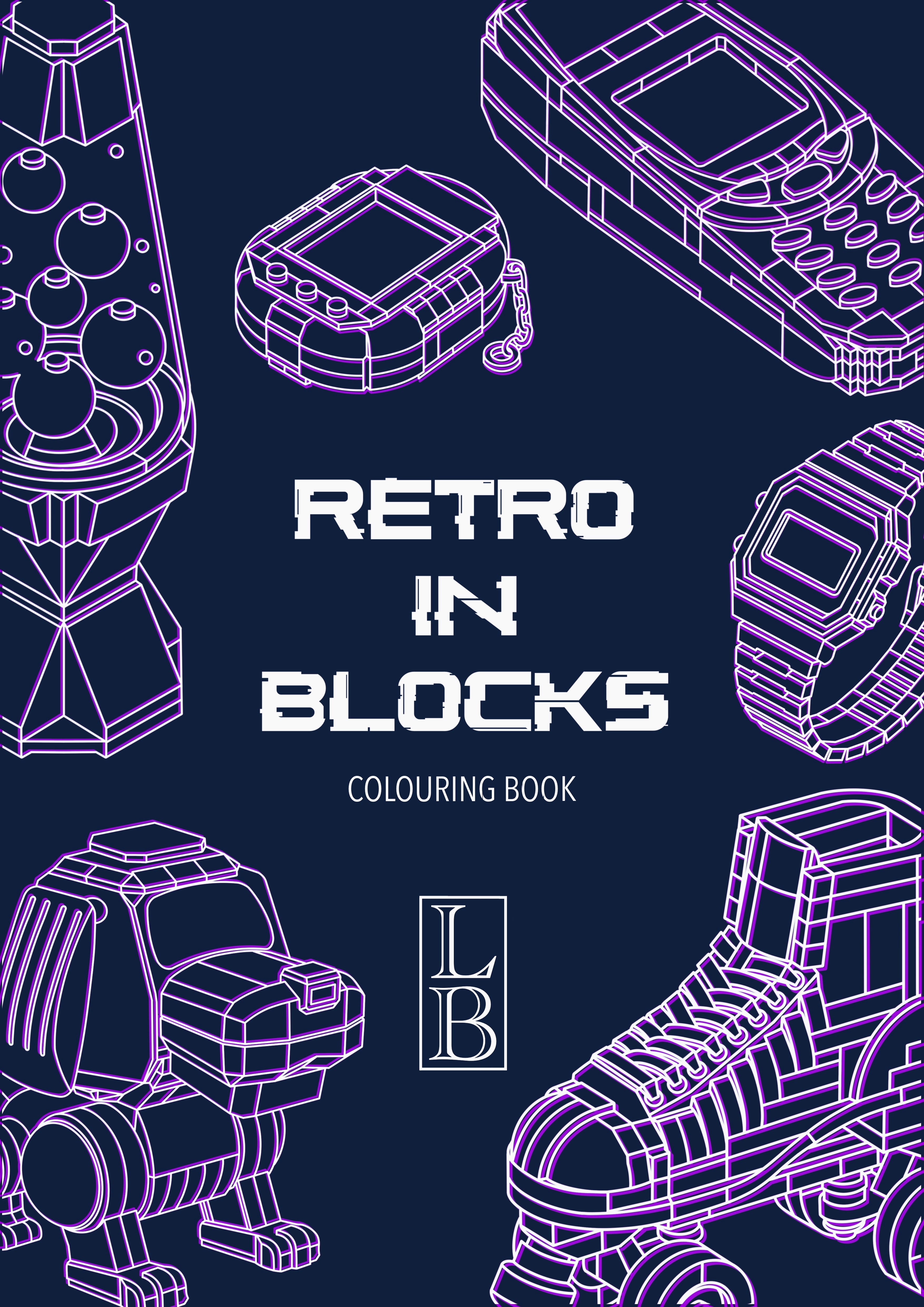 Retro In Blocks Colouring Book – Bold Geometric Designs for Relaxation & Creativity
