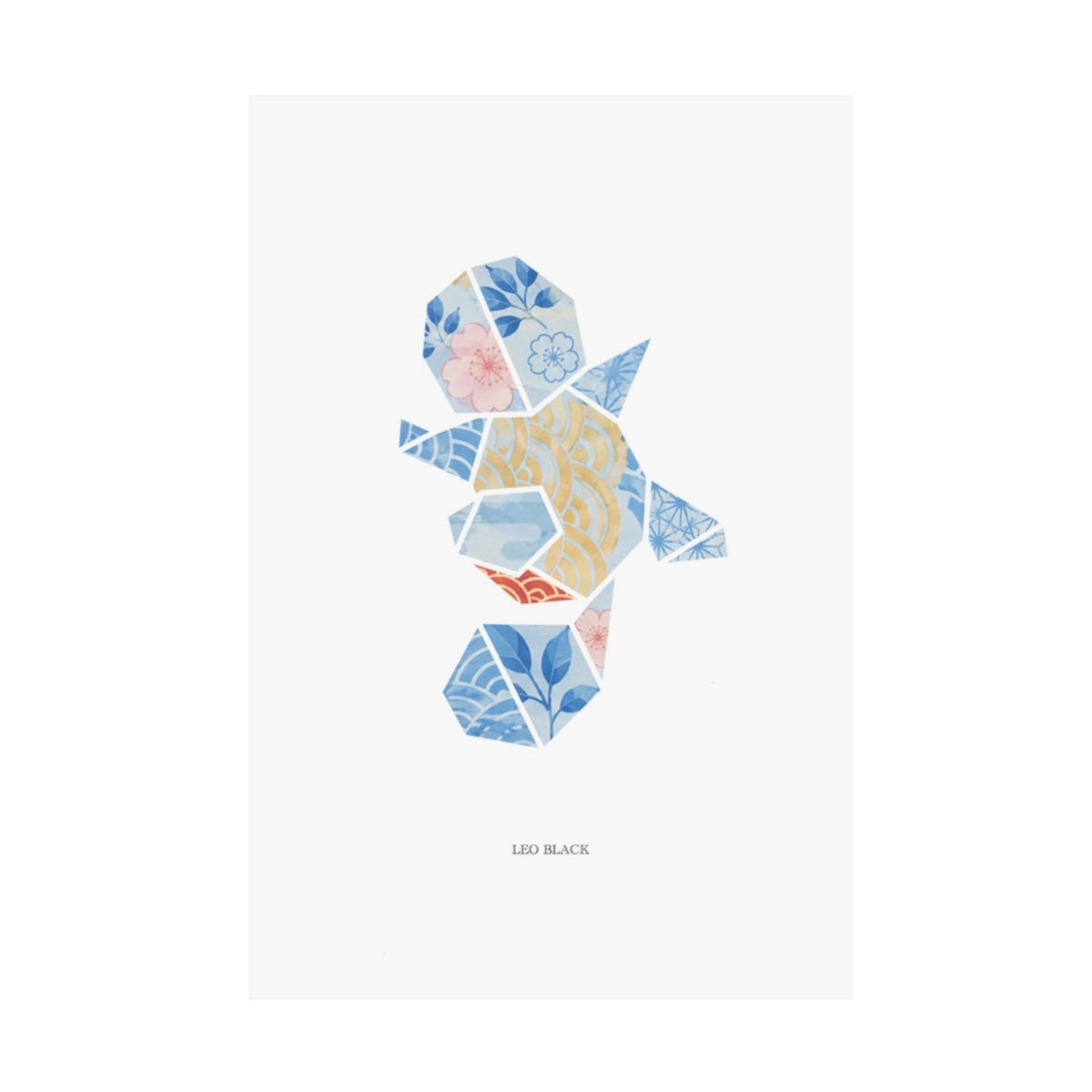 Limited Edition Japanese Origami Squirtle Art Print